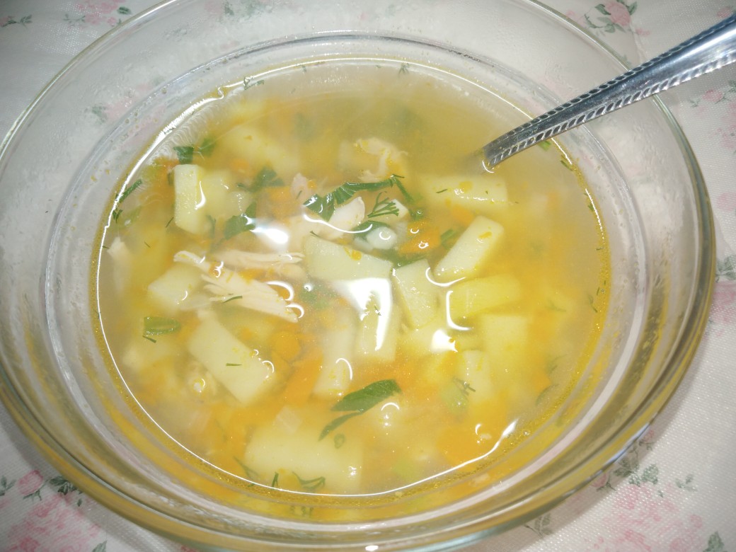 Куриный суп с чесноком