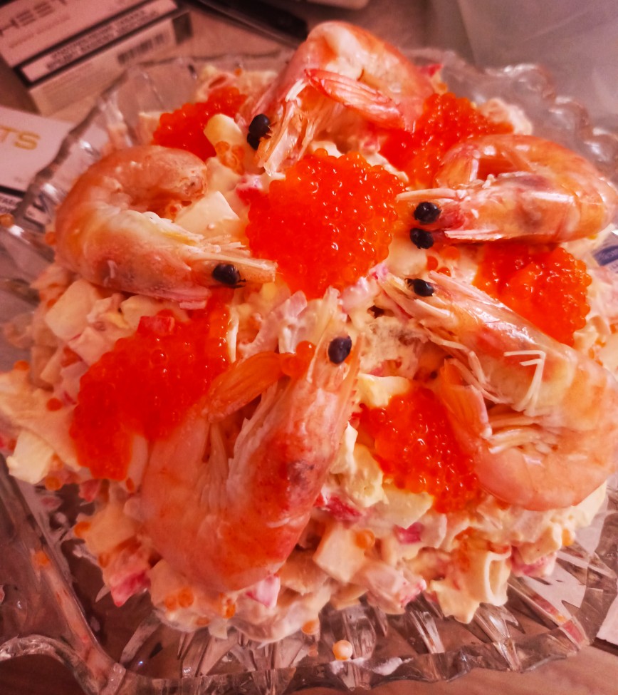 Рецепт: Салат из морепродуктов 