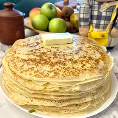 Блины яблочные на дрожжевом тесте 