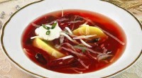 Холодный борщ с фасолью