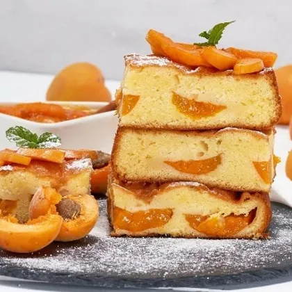 Воздушный пирог с абрикосами на кефире