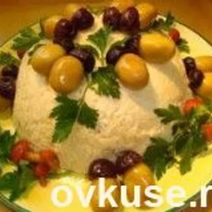 Салат новогодний с сардинами «Желудь»
