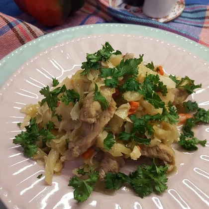 Тущаная капуста с мясом