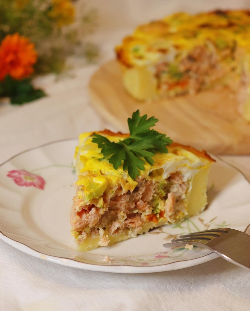 ПП КИШ С КРАСНОЙ РЫБОЙ | Quiche tart with red fish and broccoli