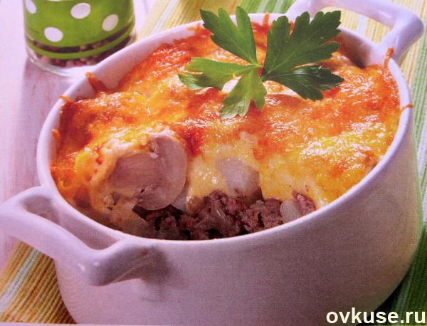 Жульен с шампиньонами и курицей