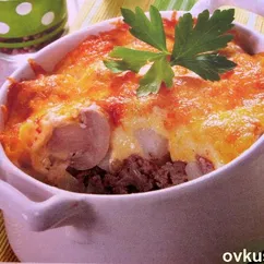 Жульен с шампиньонами и курицей