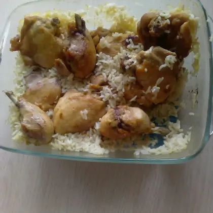 Запеченная курица с рисом