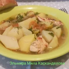 Куриное мясо с тушёной картошкой 