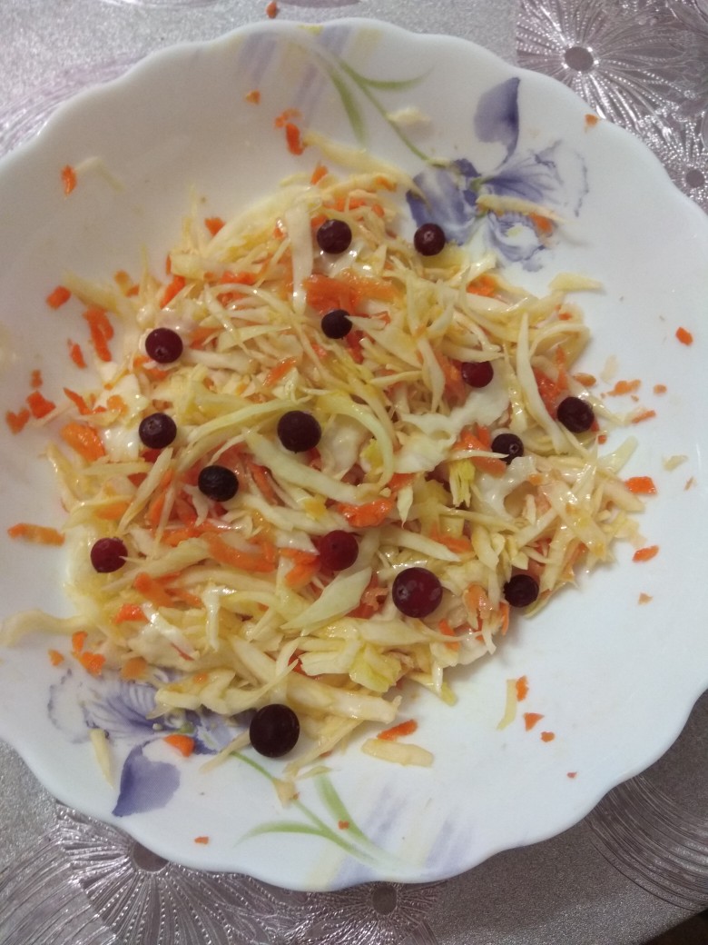 Капустный салат с клюквой – пошаговый рецепт приготовления с фото