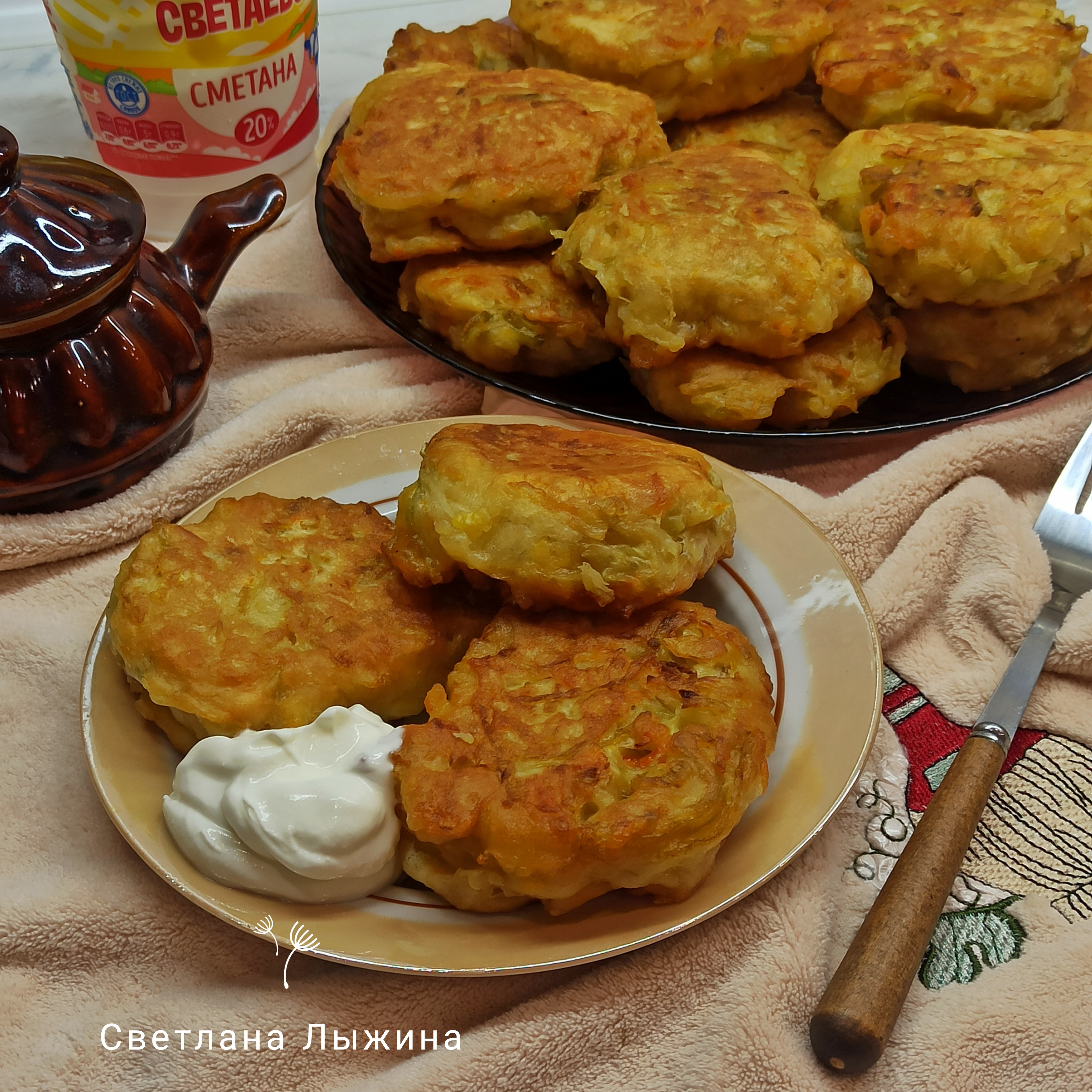  Ленивые пирожки с капустой на сковороде 