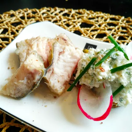 Холодная закуска: рыба маринованная с луковой пастой на ржаном хлебе