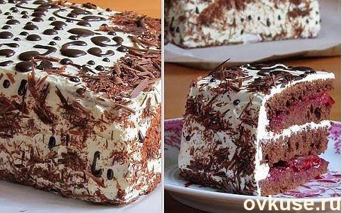 Шоколадный бисквитный торт со сметанным кремом рецепт с фото пошагово
