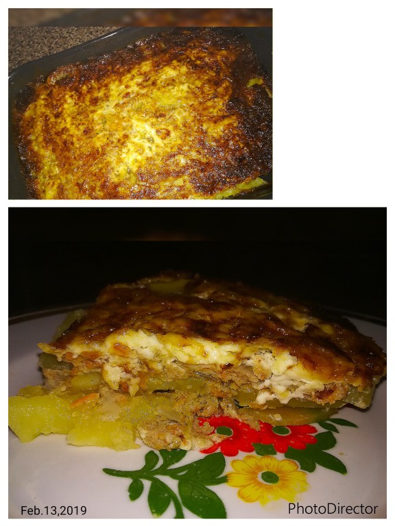 Картофель с куриным фаршем в духовке