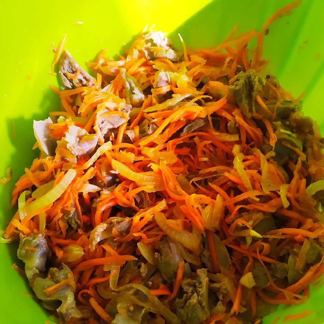 Салат из желудков куриных по корейски, Куриные желудочки по корейски с корейской морковкой