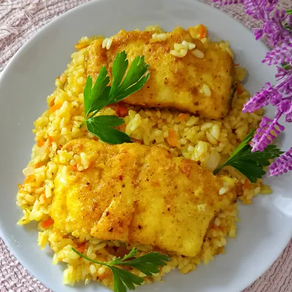 Щука по-астрахански с рисом