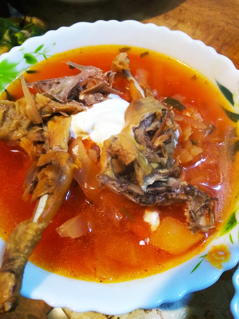 Борщ с перепёлкой. 😋👍