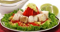 Рыбный салат с рисом и шафраном
