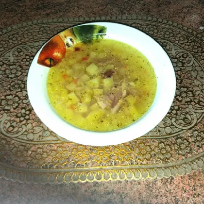 Рисовый суп с копченостями в мультиварке