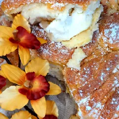 Дрожжевой пирог с творожной начинкой 🥧