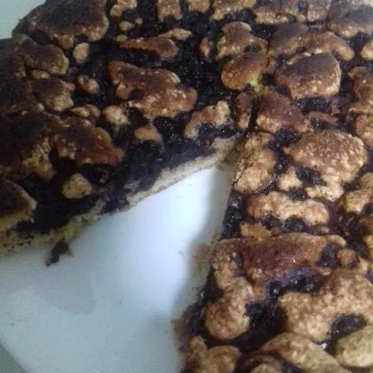 Пирог с черникой и грушей #кулинарныймарафон