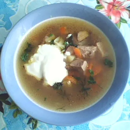 Суп грибной с картошкой и мясом