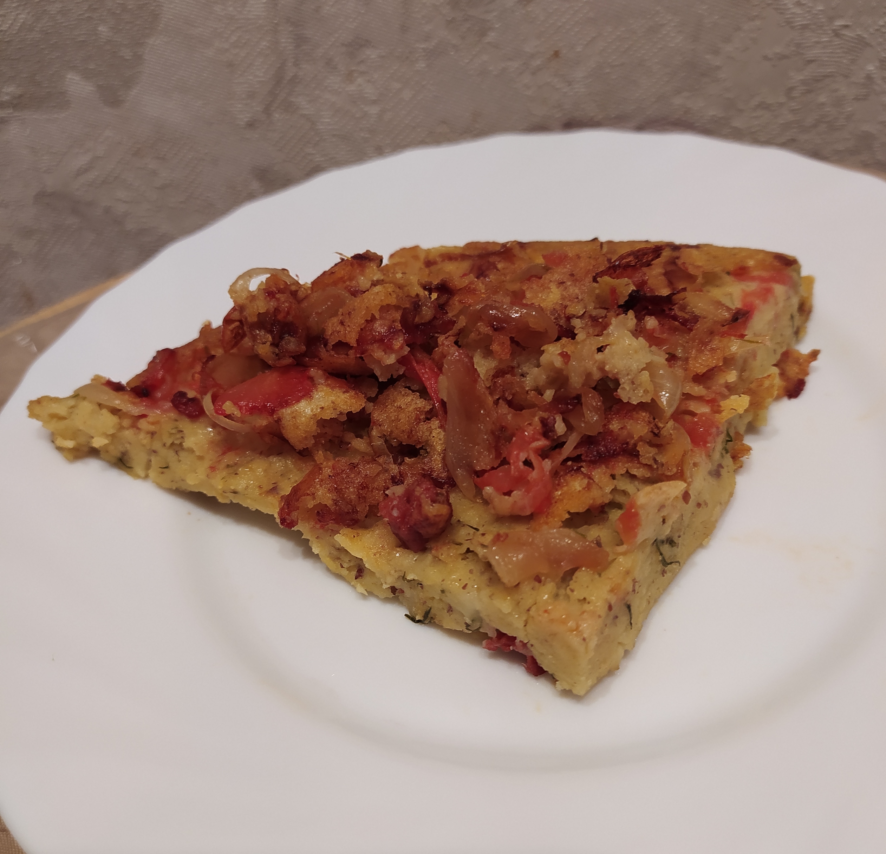 Веганский омлет из нутовой муки с овощами