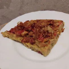 Веганский омлет из нутовой муки с овощами 