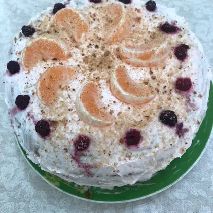 Бисквитный торт с кремом "рафаэлло"