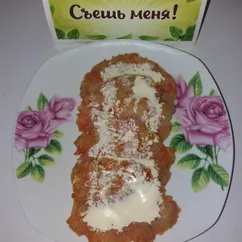 Картофельные оладьи с колбасой и сыром "Неженка"