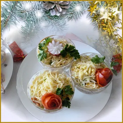 🍅🎅🎁🎄 Слоеный салат с красной рыбой, сыром и картофелем 🍅🎅🎁🎄 «Новогодний салат» 🎄