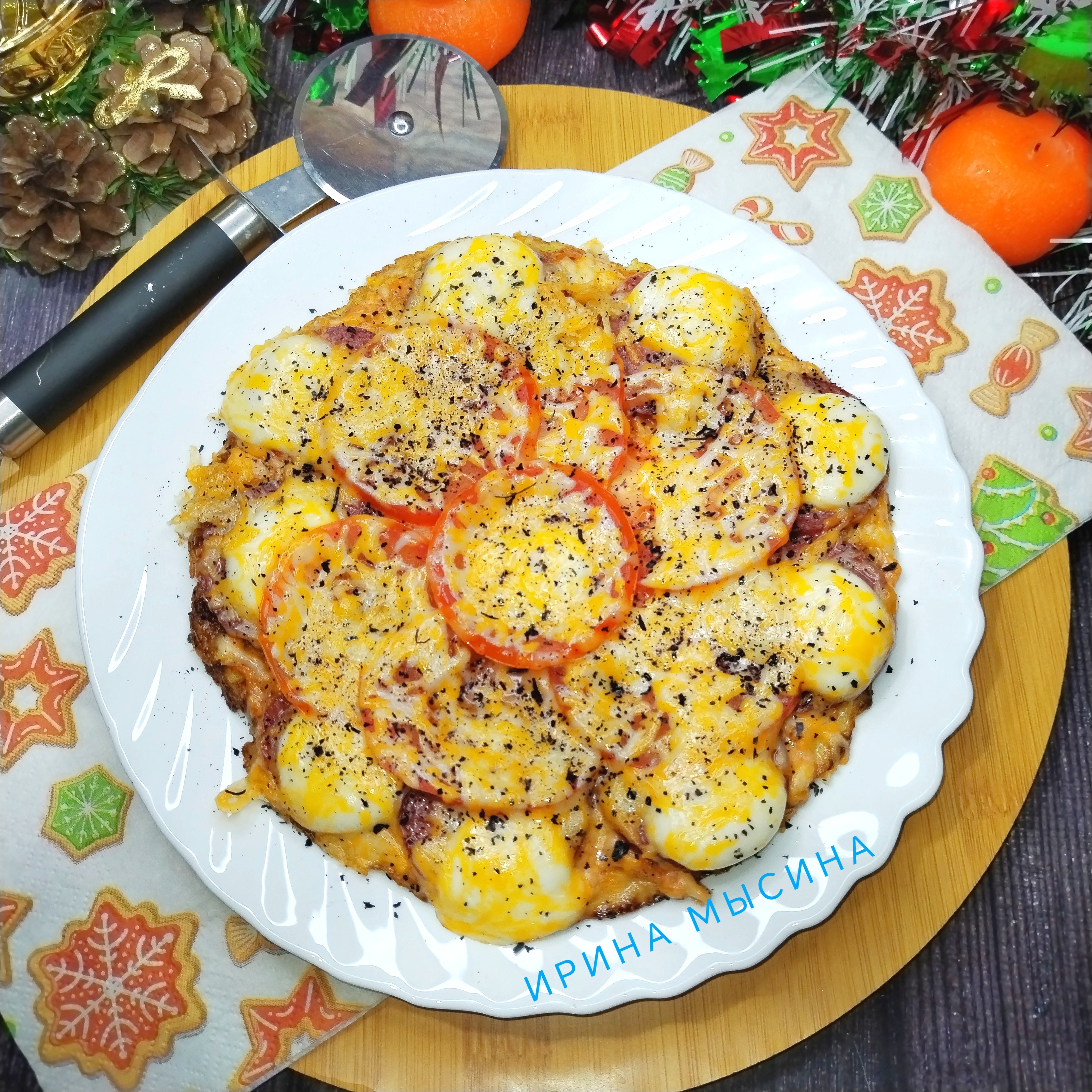 Пицца на сковороде на картофельном тесте 