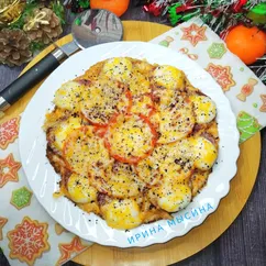 Пицца на сковороде на картофельном тесте 