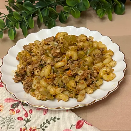 Макароны с мясом за 30 минут