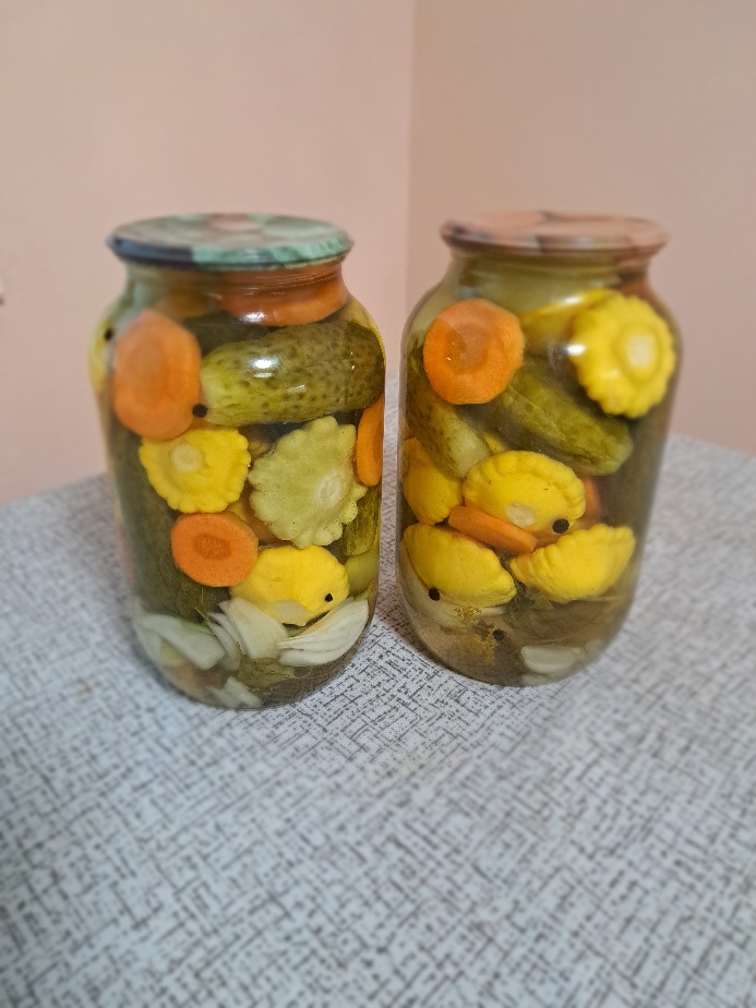 Маринованные патиссоны с огурцами на зиму