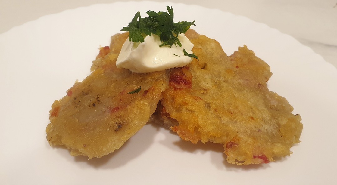 Хрустящие драники с копчёным беконом