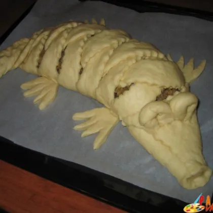 Капустный пирог крокодил