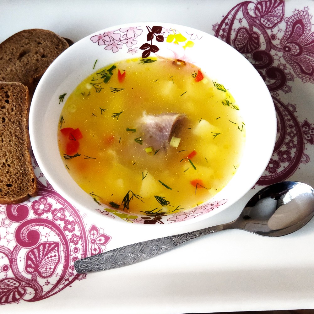 Легкий суп-лапша куриный с овощами без пережарки на 1 Января