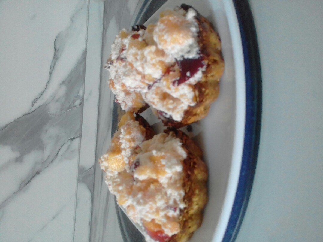 ПП овсяные корзиночки с творогом и нектарином