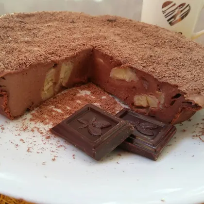 Запеканка творожно - шоколадная с бананом 🍌#кулинарныймарафон