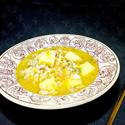 Рисовый суп на курином бульоне 