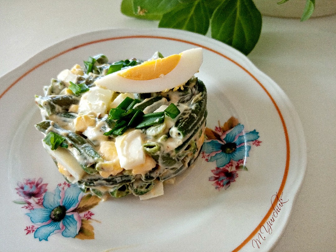 Салат со стручковой фасолью, яйцами и сыром – пошаговый рецепт приготовления с фото