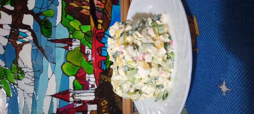 Крабовый салат с зеленым луком и пекинской капустой🍁