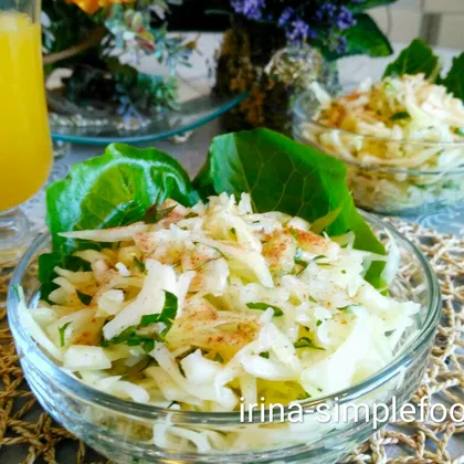 Салат из белокочанной капусты
#кулинарныймарафон