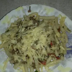 Макароны с фаршем и сыром