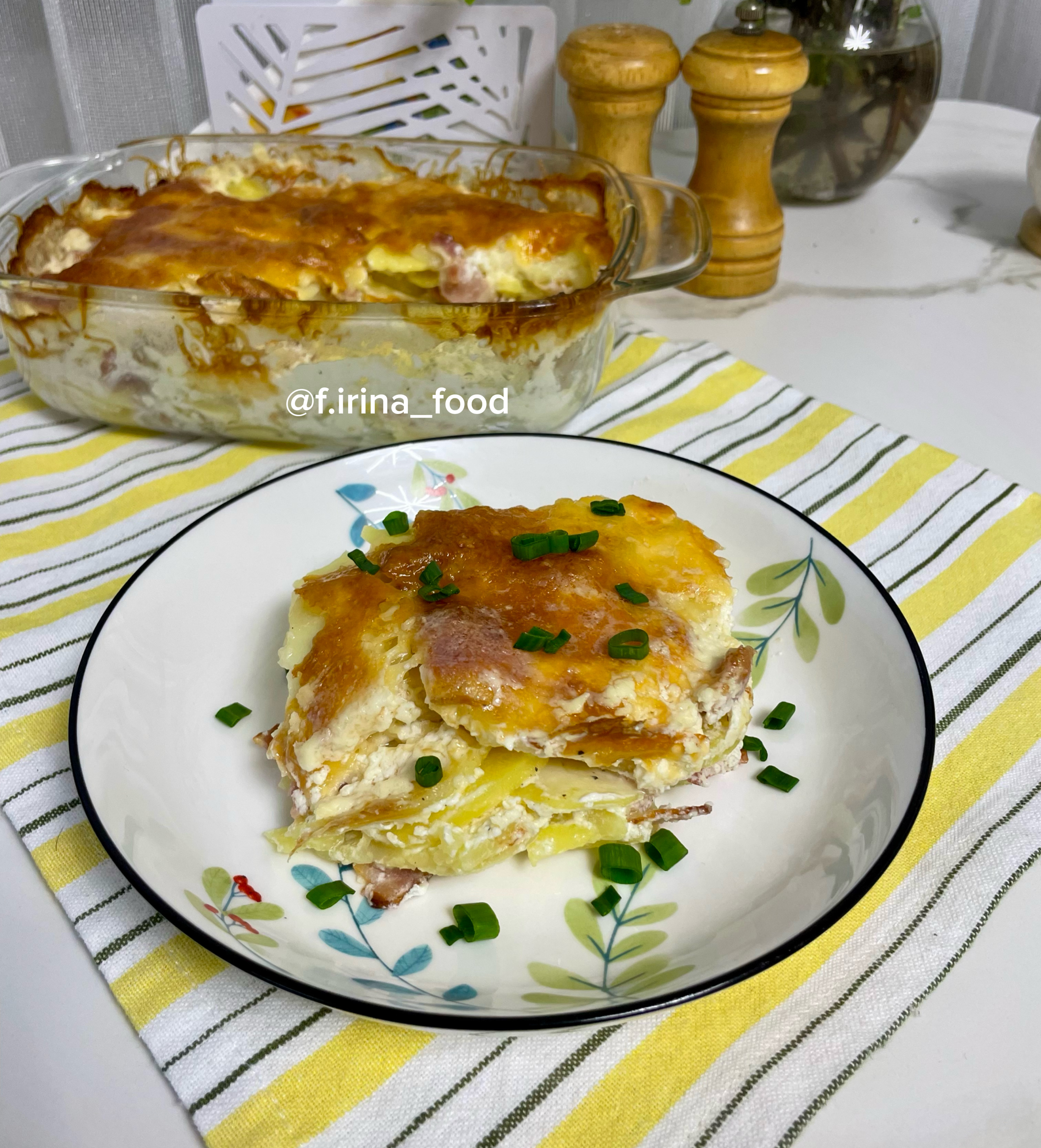 Гратен с беконом 