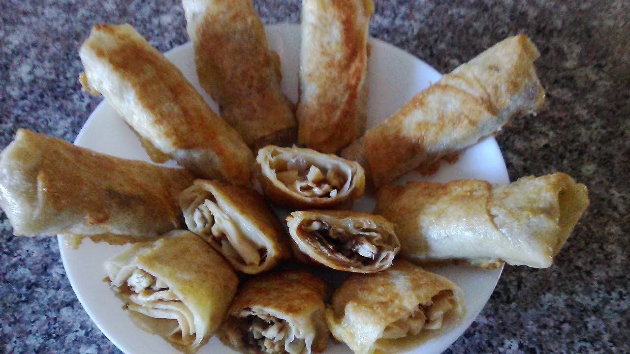 Простая закуска из лаваша и грибов