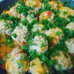 Мясные ёжики с овощами