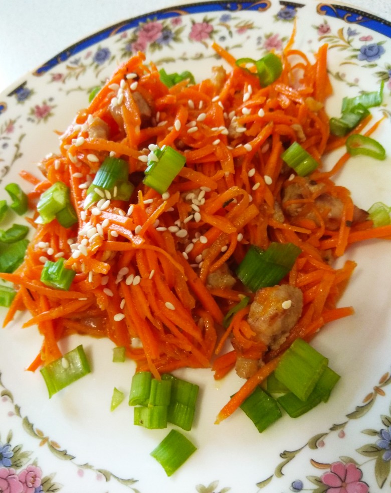 Салат курица корейская морковь свежий огурец рецепт с фото пошагово