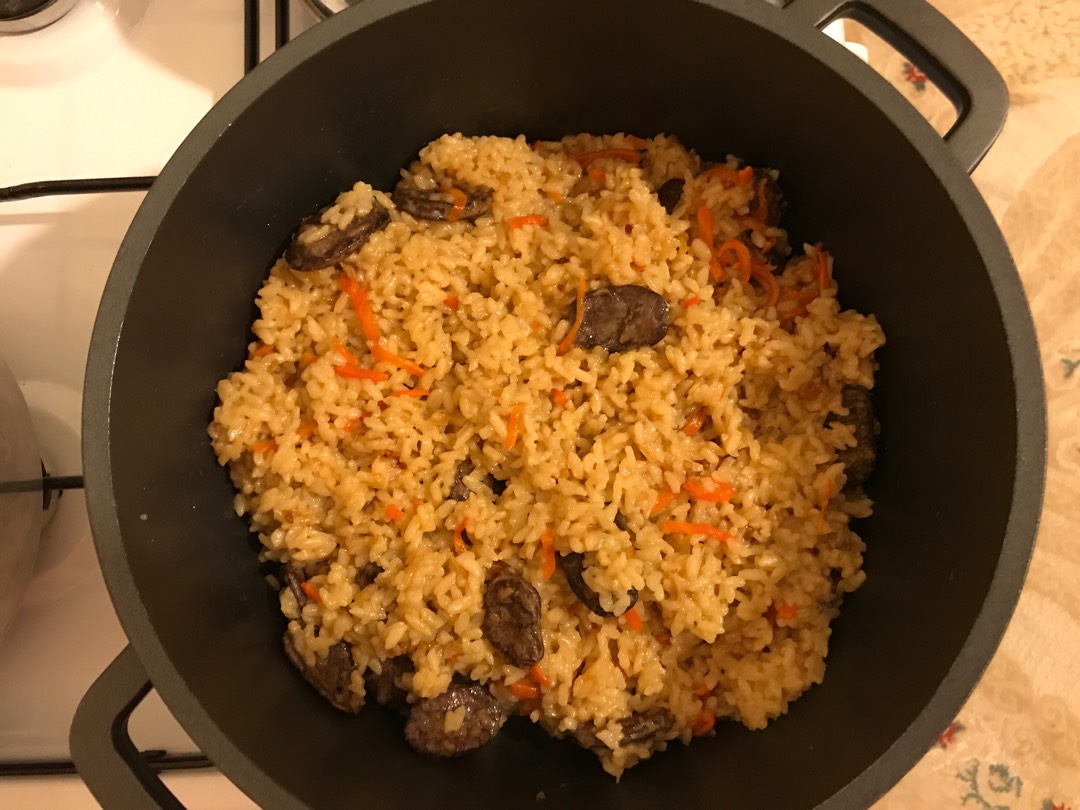 Колбаса с рисом на сковороде, пошаговый рецепт с фото на ккал