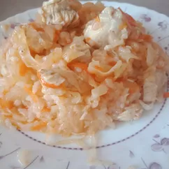 Тушеная капуста с рисом